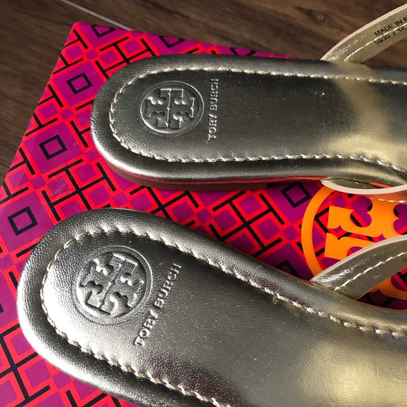 TORY BURCH-NWT Gold Sandals - Picture 8 of 16
